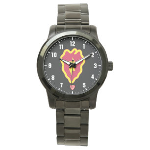 Reloj De Pulsera 25ª División de Infantería Acero Inoxidable Negro