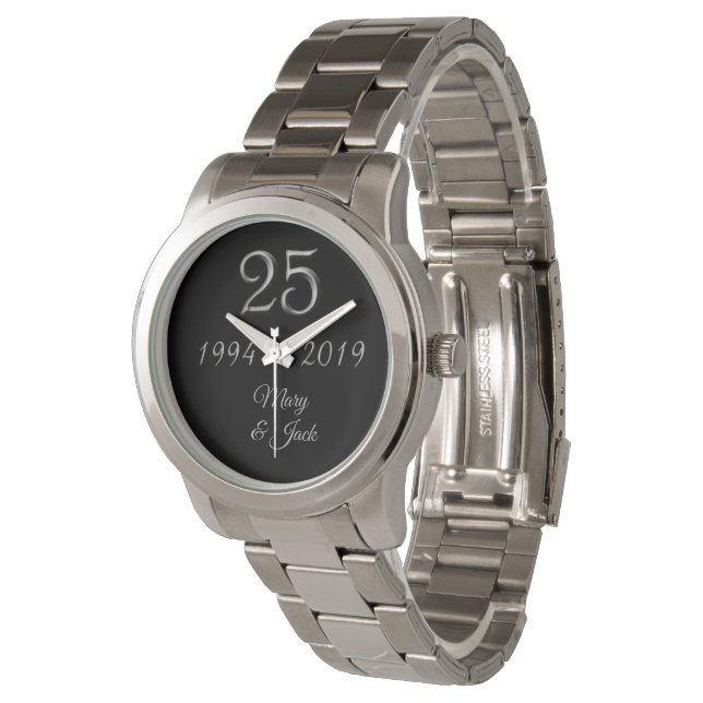 Reloj De Pulsera 25° Aniversario del Boda de Plata 2019 (Angular)