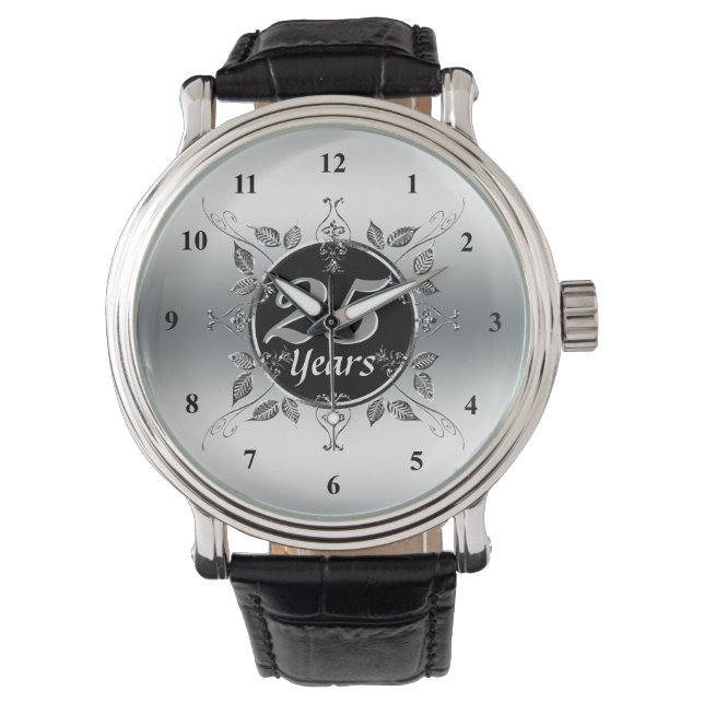 Reloj De Pulsera 25° Aniversario del Boda de Plata | 25 Años Elegan (Anverso)