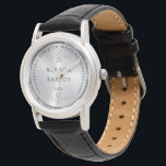 Reloj De Pulsera 25 diamantes y plata en el aniversario de bodas<br><div class="desc">Elegante imagen del 25 aniversario boda de plata metálica acentuada con corazones de diamantes blancos.</div>