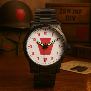 Reloj De Pulsera 28.ª División de Infantería "Bloody Bucket" Negro