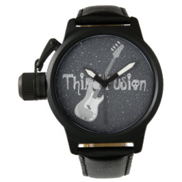 Reloj De Pulsera 3ª guitarra azul de fusión negro