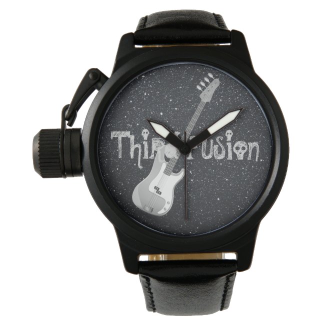 Reloj De Pulsera 3ª guitarra azul de fusión negro (Anverso)