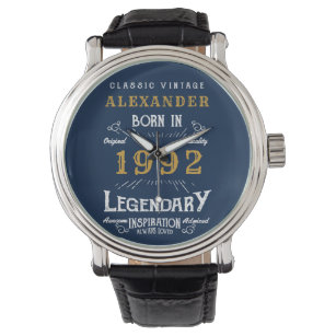 Reloj De Pulsera 30 Aniversario personalizado de 1992 Oro azul vint