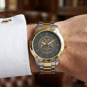 Reloj De Pulsera 32/33º Águila Bicéfala Escocesa Rito Masónico