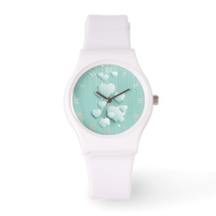 Reloj De Pulsera 3.ᵉʳ corazón blanco