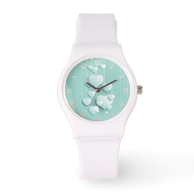 Reloj De Pulsera 3.ᵉʳ corazón blanco (Anverso)