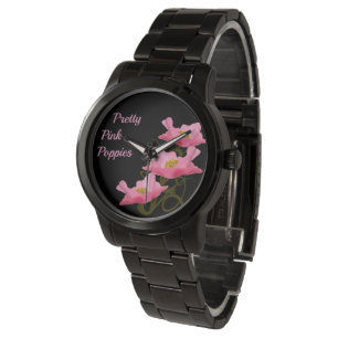 Reloj De Pulsera 3 Flores De Adormidera Rosa Personalizado Innumera