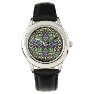 Reloj De Pulsera [400] Cruz celta [Oro con esmalte negro]