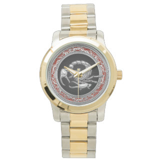 Reloj De Pulsera [400] Escorpión de plata sagrada en negro