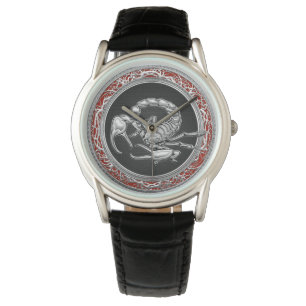 Reloj De Pulsera [400] Escorpión de plata sagrada en negro