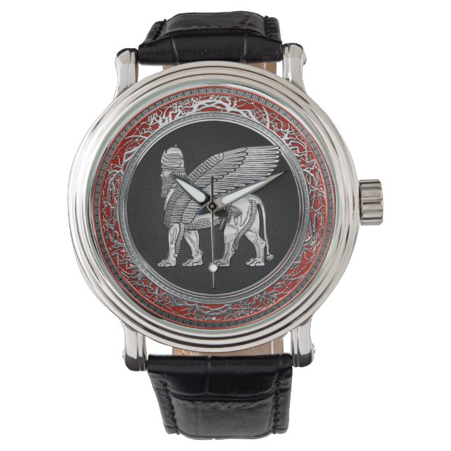 Reloj De Pulsera [400] León alado asirio - Plata Lamassu (Anverso)