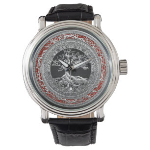 Reloj De Pulsera [400] Tesoro: Árbol de la vida céltico [plata]