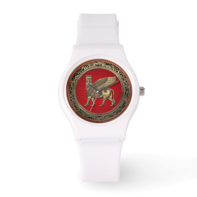 Reloj De Pulsera [400] Toro alado asirio - Lamassu dorado (Anverso)