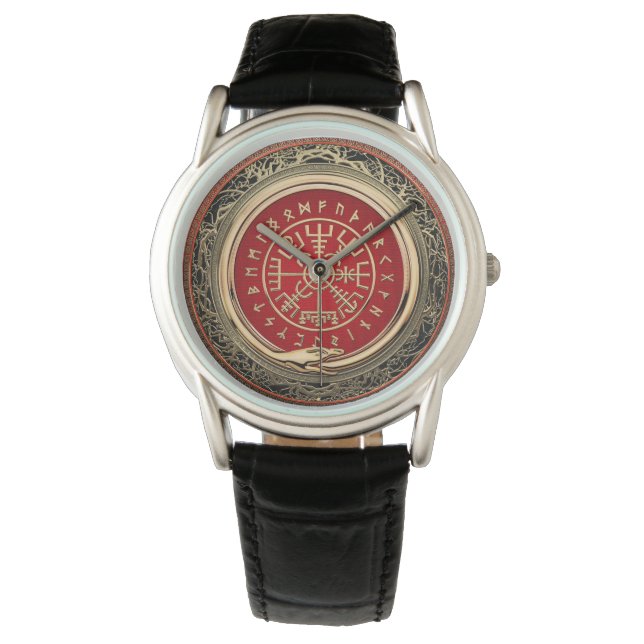 Reloj De Pulsera [400] Vegvisir - Viking Gold Magic Runic Compass (Anverso)
