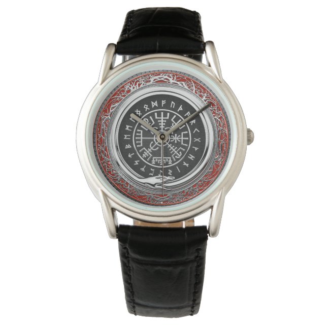 Reloj De Pulsera [400] Vegvisir - Viking Silver Magic Runic Compass (Anverso)