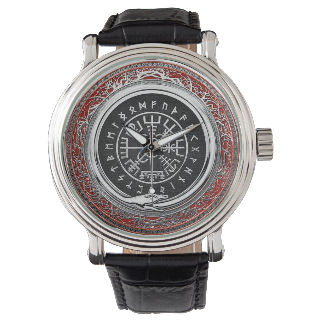 Reloj De Pulsera [400] Vegvisir - Viking Silver Magic Runic Compass (Anverso)