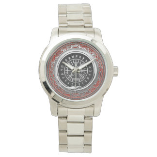 Reloj De Pulsera [400] Vegvisir - Viking Silver Magic Runic Compass