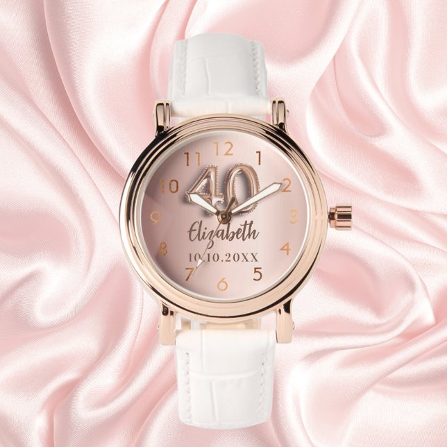 Reloj De Pulsera 40.º rosa de oro (Subido por el creador)