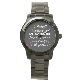 Reloj De Pulsera 40° Aniversario Boda I - Pareja divertida Ruby