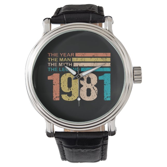 Reloj De Pulsera 40th birthday 1981 The Man Legend Retro (Anverso)