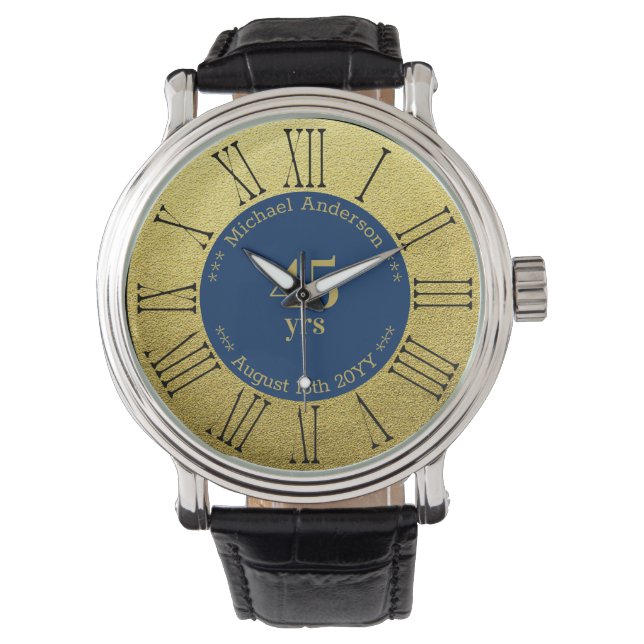 Reloj De Pulsera 45 años de jubilación o aniversario personalizado (Anverso)