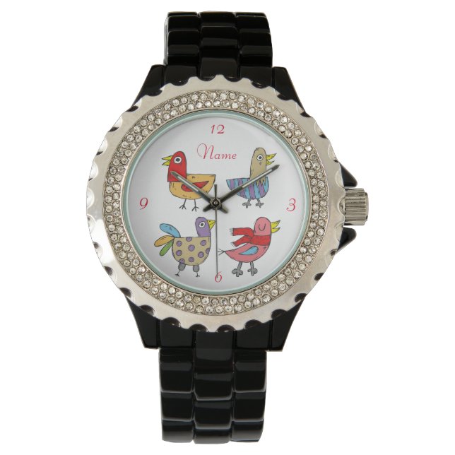 Reloj De Pulsera 4 Aves divertidas Thunder_Cove (Anverso)