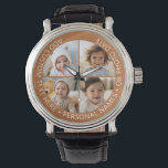 Reloj De Pulsera 4 Collages de fotos con texto Personalizado curvat<br><div class="desc">Añade 4 fotos y texto para hacer un keepsake especial para un evento de amigos o familiares. El borde y el fondo se pueden cambiar en el área de diseño avanzado. ¡Usa tus fotos de Instagram cuadradas para obtener los mejores resultados! PARA CAMBIAR EL FONDO - haga clic en el...</div>