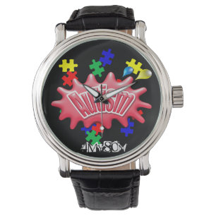 Reloj De Pulsera 4.MiSon Autismo Correa De Cuero Vintage