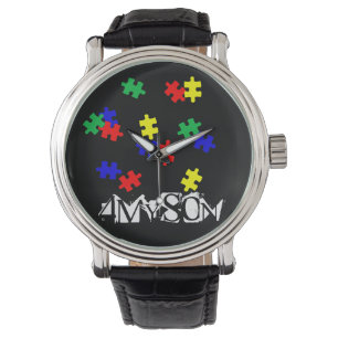 Reloj De Pulsera 4.MiSon Autismo Correa De Cuero Vintage