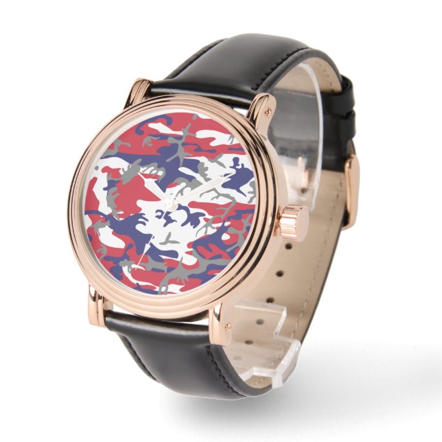 Reloj De Pulsera 4th of July, Independence day, Camouflage Gray (Ángulo)