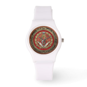 Reloj De Pulsera [500] Master Mason - Gold Square & Compass