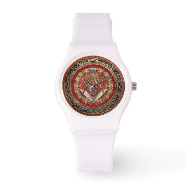 Reloj De Pulsera [500] Master Mason - Gold Square & Compass (Anverso)