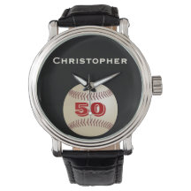 50.º Birthday Wrist Watch, personalizado, béisbol
