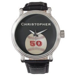 Reloj De Pulsera 50.º Birthday Wrist Watch, personalizado, béisbol