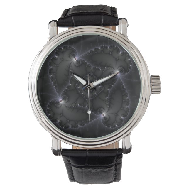 Reloj De Pulsera 50 Tonos Gris - Arte Fractal (Anverso)