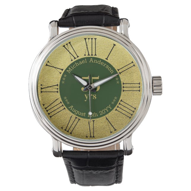 Reloj De Pulsera 55 años de jubilación o aniversario personalizado (Anverso)