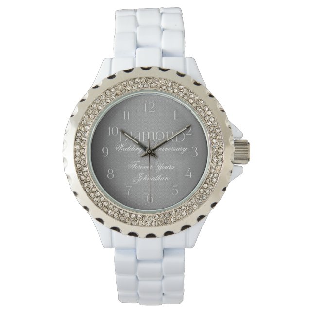 Reloj De Pulsera 60.º Boda de diamantes Annivsersary Silver (Anverso)