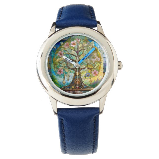 Reloj De Pulsera 7 Chakra Blossoming Tree Of Life (Anverso)