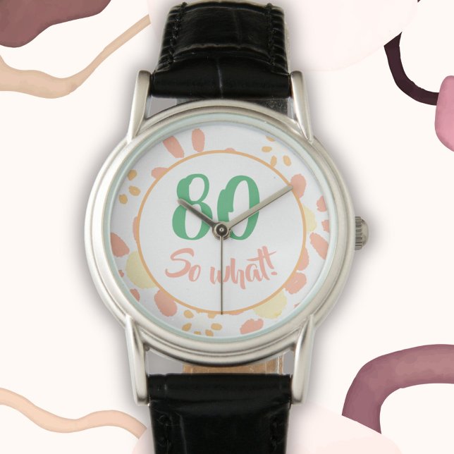 Reloj De Pulsera 80.º regalo de cumpleaños mujer floral graciosa (Subido por el creador)