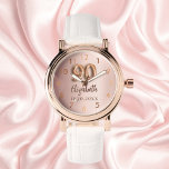 Reloj De Pulsera 90.º rosa de oro<br><div class="desc">Un regalo para un cumpleaños 90. Color de fondo de gradiente dorado subió. Añadir un nombre,  fecha</div>