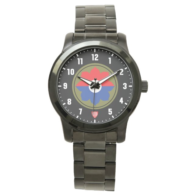 Reloj De Pulsera 9.ª División de Infantería Acero Inoxidable Negro (Anverso)