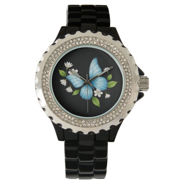 Reloj De Pulsera A blue butterfly eWatch Watch (Anverso)