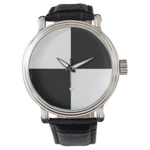 Reloj De Pulsera A cuadros blanco y negro