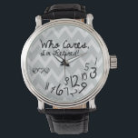 Reloj De Pulsera ¡A quién le importa, estoy retirado! - logotipo de<br><div class="desc">Hermoso patrón de cheurón gris y blanco que se preocupa,  ¡soy relojes retirados! Relojes divertidos para jubilados. Incluye nuestro logo de eatloveprae. (se puede eliminar si se solicita). Diseño personalizado aceptado. Contáctame para más información. Solicitud de diseño personalizada aceptada. Haga clic en el siguiente enlace "Preguntar al diseñador".</div>