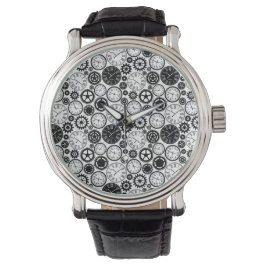 Reloj De Pulsera A wristwatch with a detailed gear-patterned face