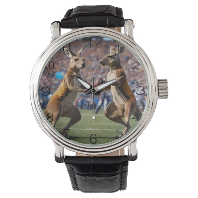 Reloj De Pulsera "Abajo la acción: Kangaroos jugando las reglas aus (Anverso)