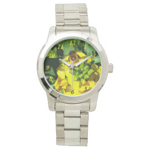 Reloj De Pulsera Abeja a las flores amarillas
