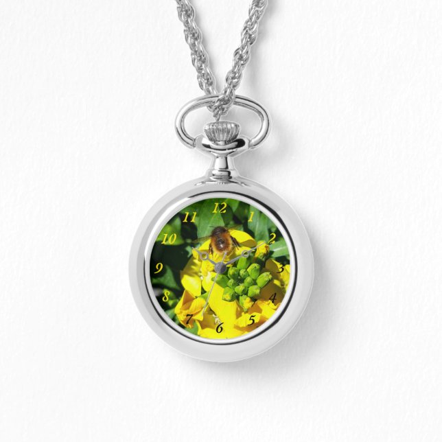 Reloj De Pulsera Abeja a las flores amarillas (Anverso)