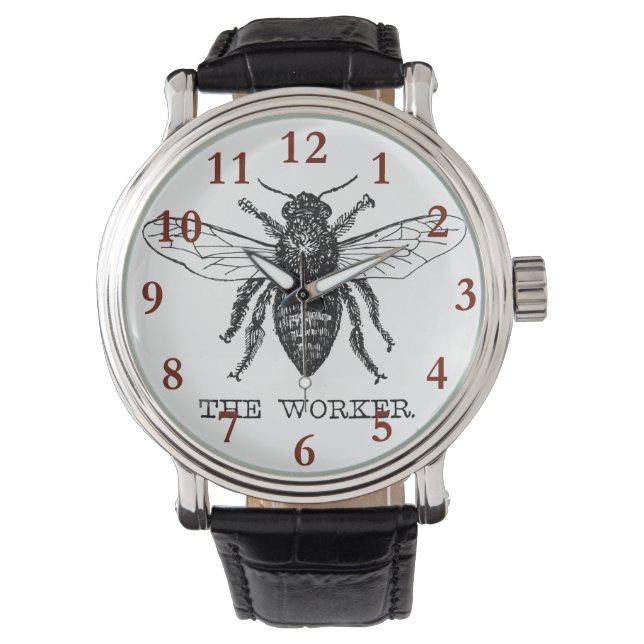 Reloj De Pulsera Abeja Obrera Miel Abejorro Negro (Anverso)